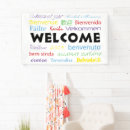 Search for purple and white banners Welcome