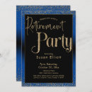 Search for blue gold retirement invitations Celebration