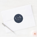 Search for navy blue wedding stickers Monogram initials