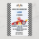 Search for pink car birthday invitations Race