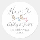 Search for gender reveal party stickers Pink or blue