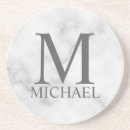 Search for marble monogram coasters White