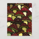 Search for red mushrooms postcards Amanita muscaria