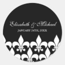 Search for fleur de lis wedding stickers Black