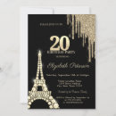 Search for eiffel tower birthday invitations Gold