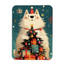 Search for samoyed dog magnets Merry christmas