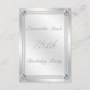 Search for 75th with diamonds birthday invitations Silver