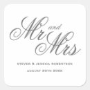 Search for mr and mrs wedding stickers Elegant