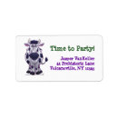 Search for black white cow return address labels Birthday