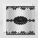 Search for elegant silver engagement party invitations Black