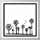 Search for black and white flower posters Drawing