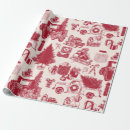 Search for christmas toile wrapping paper Red