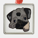 Search for black pug christmas tree decorations Puppy