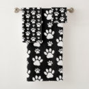 Search for paw print bath towels Black and white