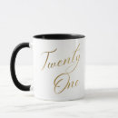 Search for 21st birthday mugs Black and gold