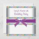 Search for rainbow sweet 16 invitations Purple