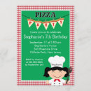 Search for pizza chef birthday invitations Cooking