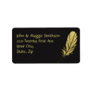 Search for gold feather return address labels Quill