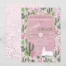Search for llama baby girl shower invitations Cactus