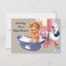 Search for vintage stork baby shower invitations Retro