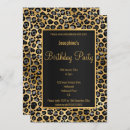 Search for leopard print birthday invitations Black gold