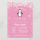 Search for snowflakes baby girl shower invitations Penguin