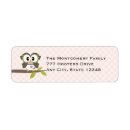 Search for pink owl return address labels Girl