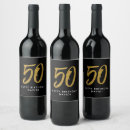 Search for 50th birthday wine labels Black and gold