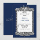 Search for navy blue bridal brunch invitations Silver
