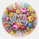 Search for birthday greeting stickers Flowers