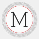 Search for monogram snowflake stickers Red
