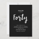 Search for simple 40th birthday invitations Black and white