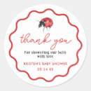 Search for lady bug baby shower stickers Red