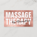 Search for massage therapy business cards Rose gold