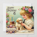 Search for six year girl birthday cards Cute