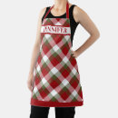 Search for large red aprons Plaid