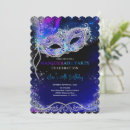Search for royal blue masquerade party invitations Elegant