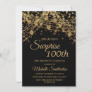 Search for surprise 100th birthday invitations Gold glitter