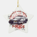 Search for police car christmas tree decorations Cop