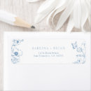 Search for blue flower return address labels Calligraphy