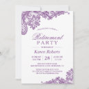 Search for retirement wedding invitations Purple