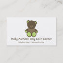 Search for bear business cards Babysitter