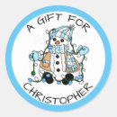 Search for snowman tag stickers Blue