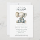 Search for sweet little peanut baby shower invitations Watercolor elephant