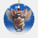Search for flying santa christmas tree decorations Pig