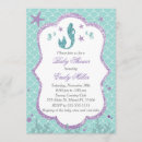 Search for purple mermaid baby shower invitations Glitter