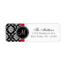 Search for black and white damask return address labels Modern