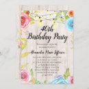 Search for rustic 40th birthday invitations Watercolor