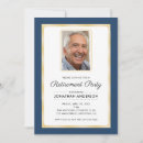 Search for blue gold retirement invitations Corporate
