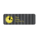 Search for flying witch return address labels Cute